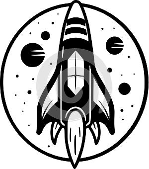 Rocket - minimalist and flat logo - vector illustration