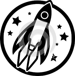 Rocket - minimalist and simple silhouette - vector illustration