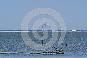 Rocket on the Pad for a Space Launch