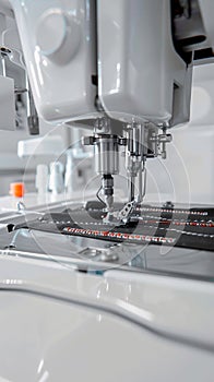 Rocket picture production white automatic sewing machine in close up