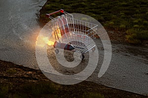 Shopping cart with rocket propulsion