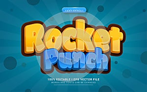 rocket punch 3d text style effect template