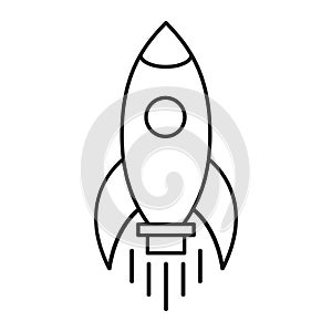 Rocket ship icon isolated on white background. Travel illustration