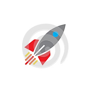 Rocket ship icon vector, solid logo, pictogram isolated on white