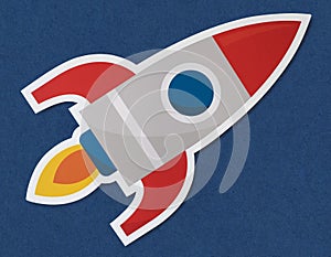 Rocket ship launching symbol icon