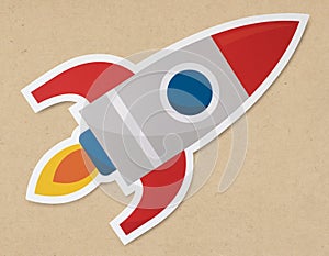 Rocket ship launching symbol icon