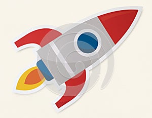 Rocket ship launching symbol icon