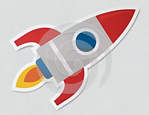 Rocket ship launching symbol icon