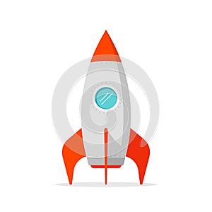 Rocket ship vector on white background standing