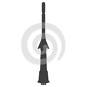 Rocket sign illustration. Vector. Black icon on white background