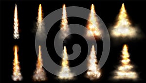 Rocket smoke speed fire trail cloud vector effect