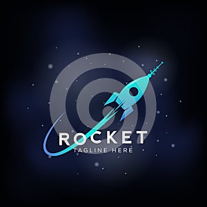 Rocket Space Ship Abstract Vector Sign, Icon or Symbol.