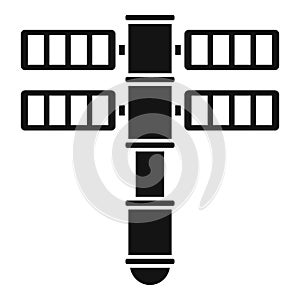 Rocket space station icon simple vector. Modern international space