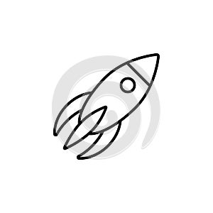 Rocket, spaceship icon. Simple thin line, outline vector of Business management icons for UI and UX, website or mobile