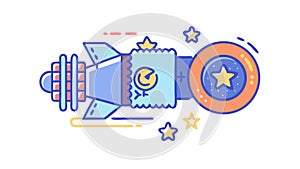 Rocket Stars Space Exploration Future Vector, vector design Generative AI