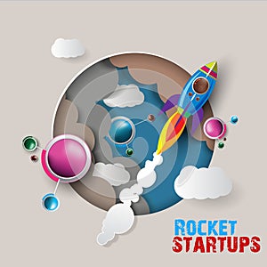 Rocket Startup. Business concept: Logistics business must be fast and ready to compete at all times