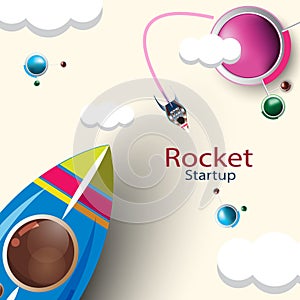 Rocket Startup. Business concept: Logistics business must be fast and ready to compete at all times