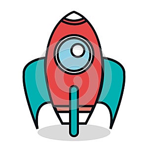 Rocket startup flat icon