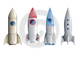 Rocket Symbol Icons Set Realistic Template Vector Illustration