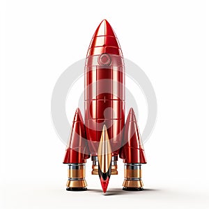 Rocket taking off from the ground. 3d illustration Ai generative