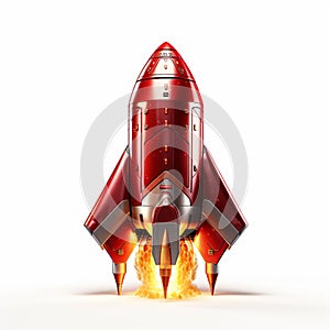 Rocket taking off from the ground. 3d illustration Ai generative