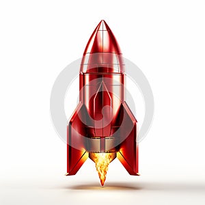Rocket taking off from the ground. 3d illustration Ai generative