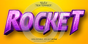 Rocket text, cartoon style editable text effect