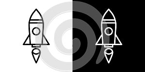 Rocket thin line vector icon set