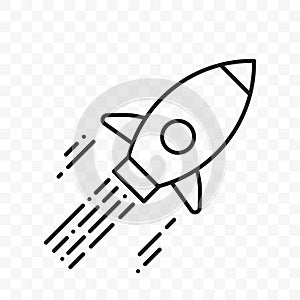 Rocket thin line vector start up project icon