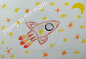 A rocket to the moon drawn by Nika