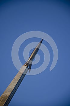 The rocket at the top of the Monument to the Conquerors of Space