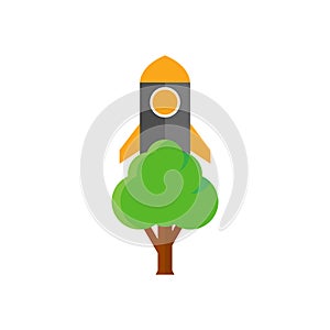 Rocket Tree Logo Icon Design