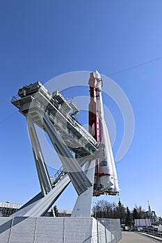 The rocket Vostok on the launch pad