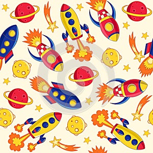 Rockets seamless pattern.