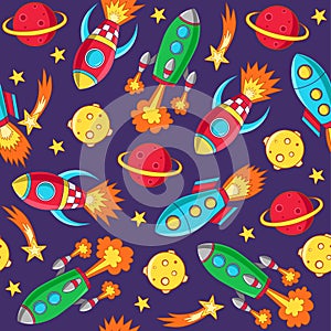 Rockets seamless pattern.