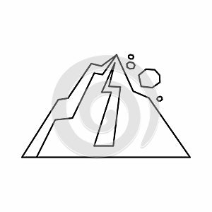 Rockfall icon, outline style