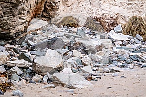 Rockfall at Maghera Beach near Ardara, County Donegal - Ireland