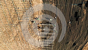 Rockfall protection netting, safety wire mesh in the mountains