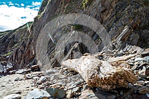 Rockfall at Silver Strand in County Donegal - Ireland