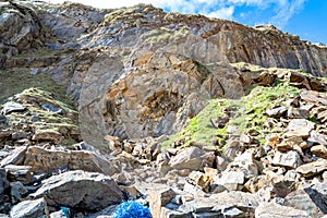 Rockfall at Silver Strand in County Donegal - Ireland