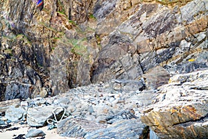 Rockfall at Silver Strand in County Donegal - Ireland