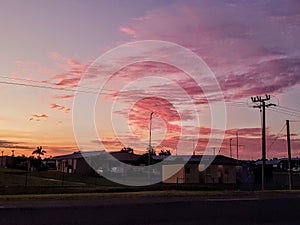 Rockhampton sunset over airport