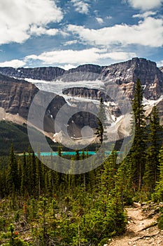 The Rockies. Hiking trail to Helen Lake in Banff National Park, Alberta, Canada