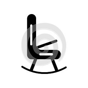 Rocking chair icon vector sign and symbol isolated on white background, Rocking chair logo concept