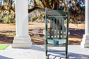 Rocking Chair On Porch In The Southern United States