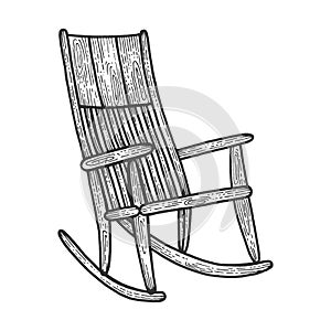 Rocking chair sketch engraving vector