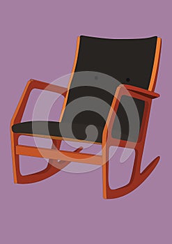 rocking chair. Vector illustration decorative background design