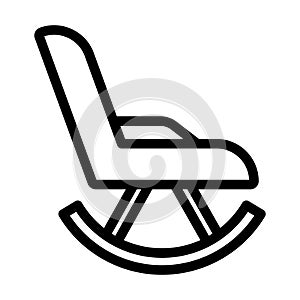 Rocking Chair Vector Thick Line Icon For Personal And Commercial Use