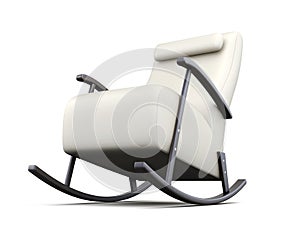 Rocking chair on white background. 3d rendering