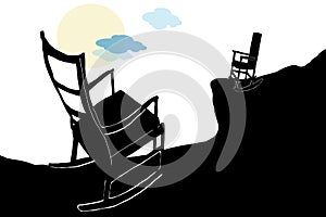 Rocking chairs distant at the time of covid19